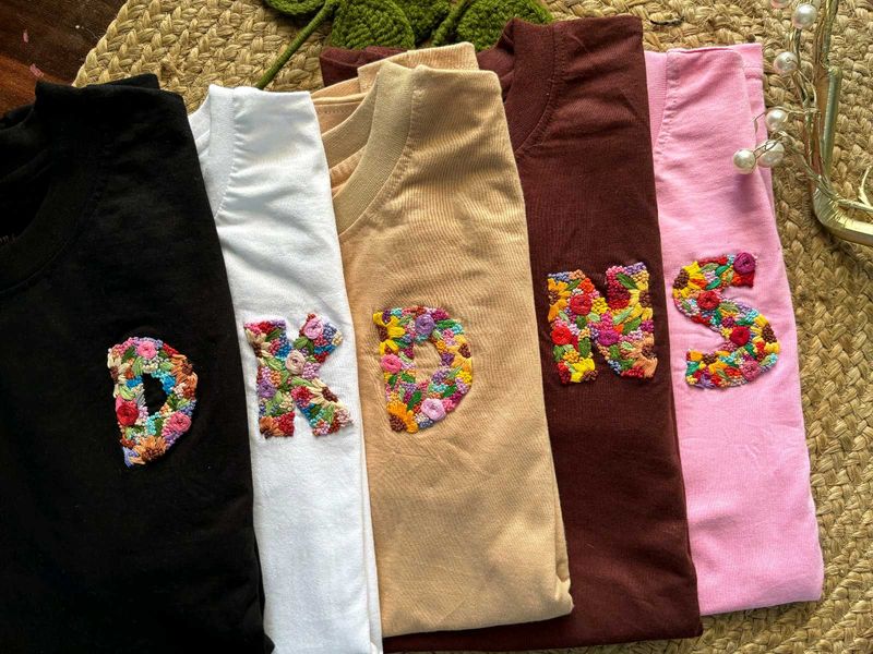 Embroidered Initial Tee