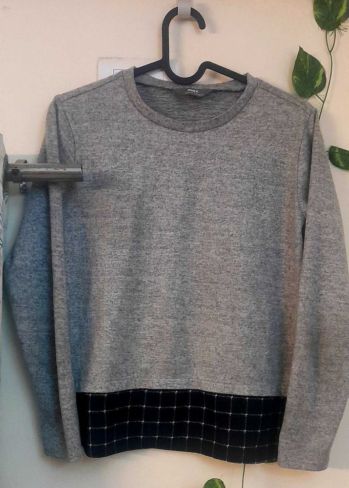 Grey Long Sleeve Top