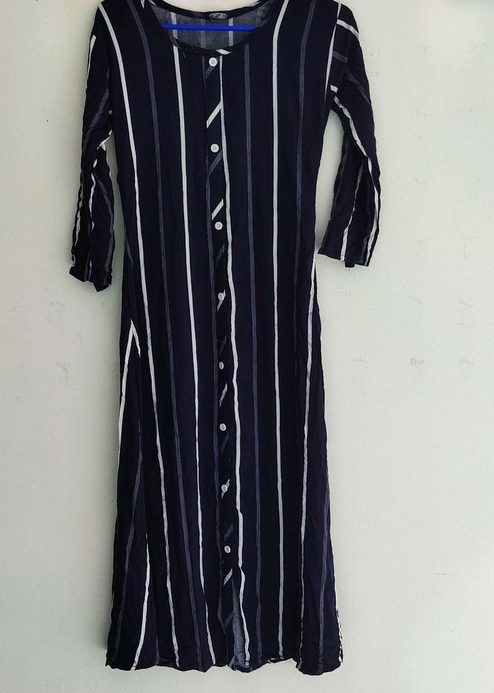 Navy Blue Stripe Kurta