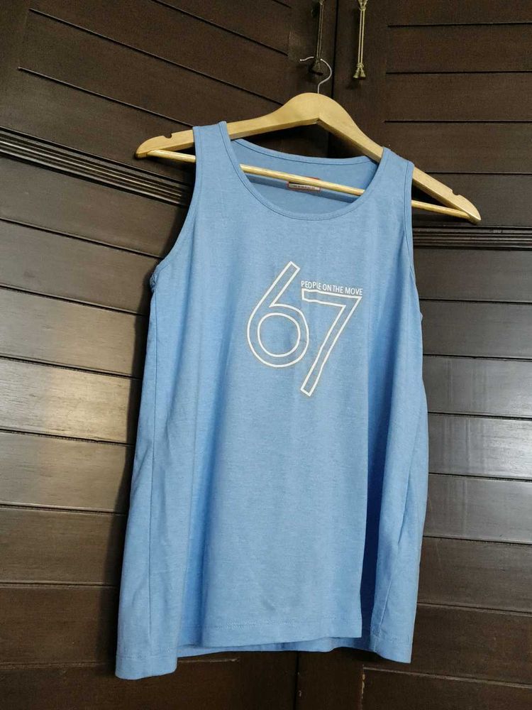 Kappa Women Blue Graphic Tank Top