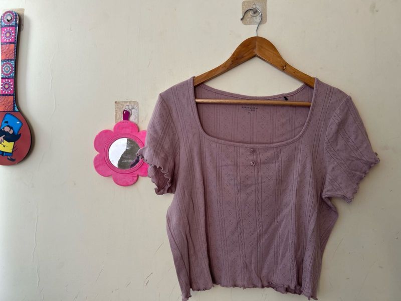 Mauve Square Neck Top