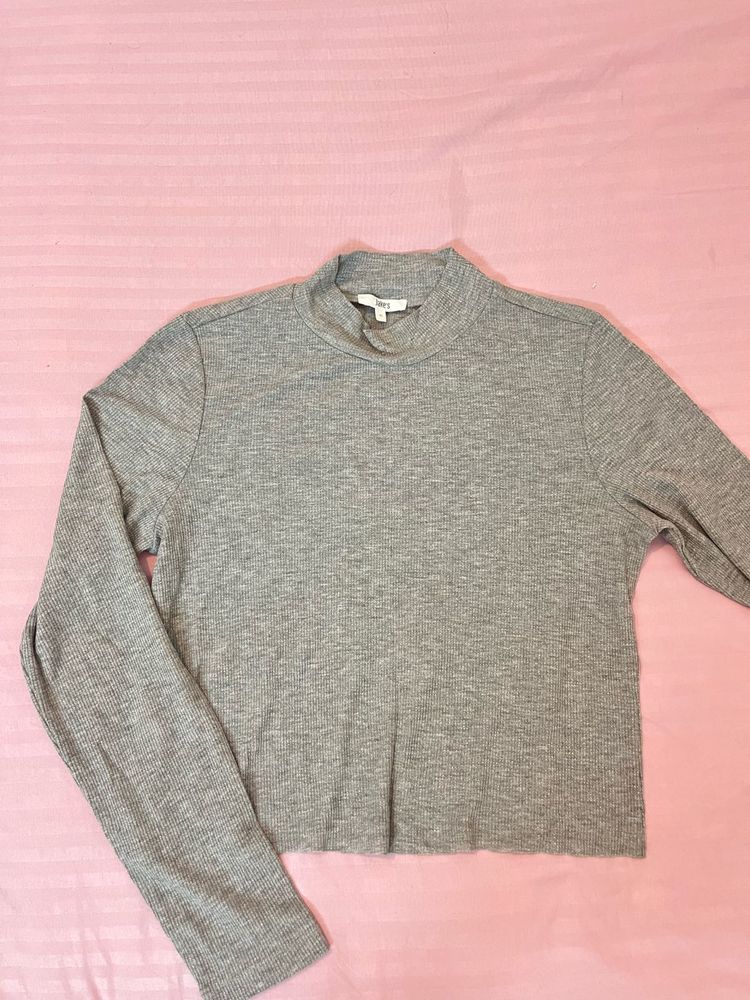 Gray Long Sleeve sparkling Top