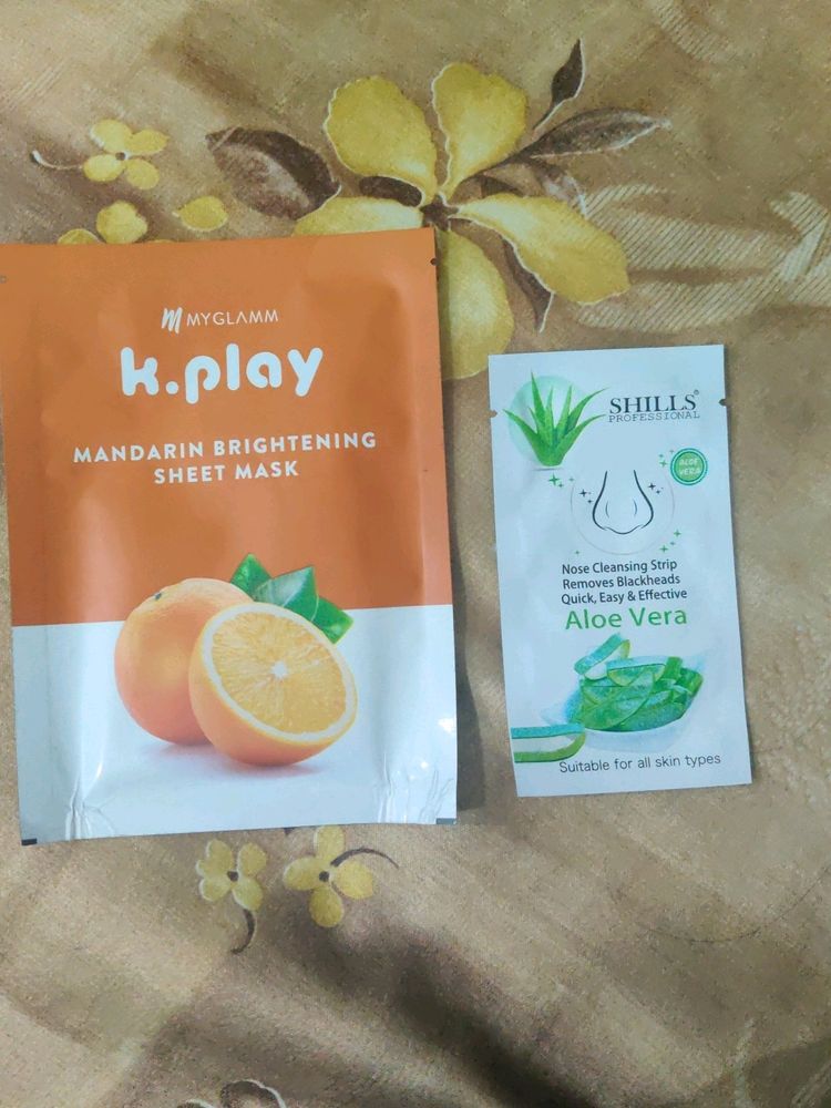 Combo Of Sheet Mask+ Nose Strip