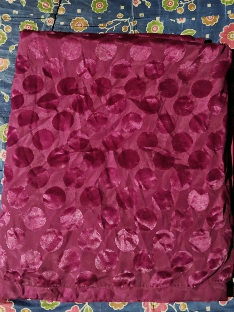 Burgundy Polka Dot Velvet Fabric