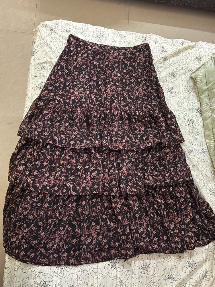 Floral Tiered Maxi Skirt