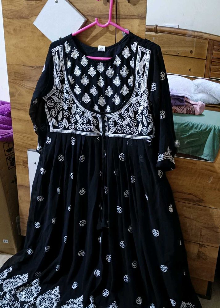 Anarkali Chikankari Kurti