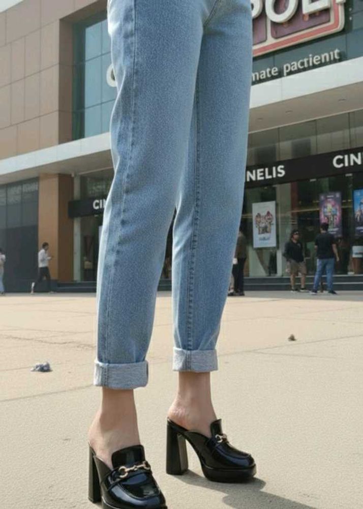 Stylish Black Platform Mules