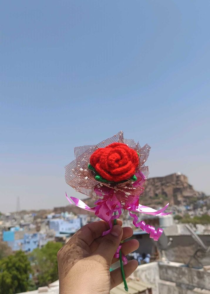 Crochet Single Rose Flower Bouquet 💐🌹