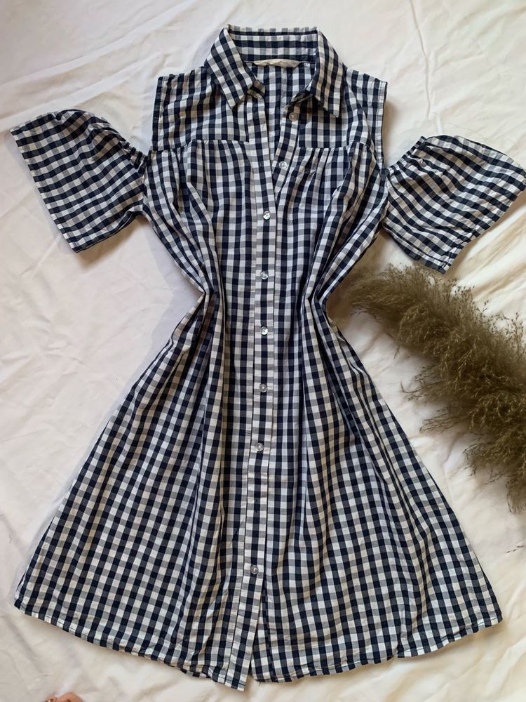 Cut Shoulder Shirt Cum Dress