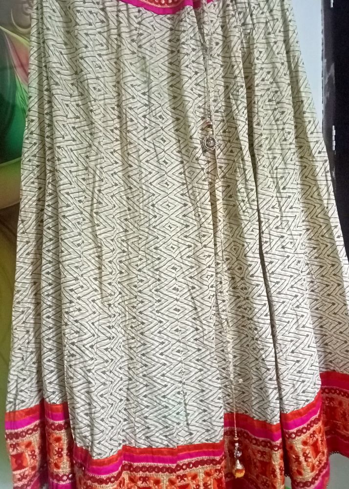 Cream Ethnic Skirt