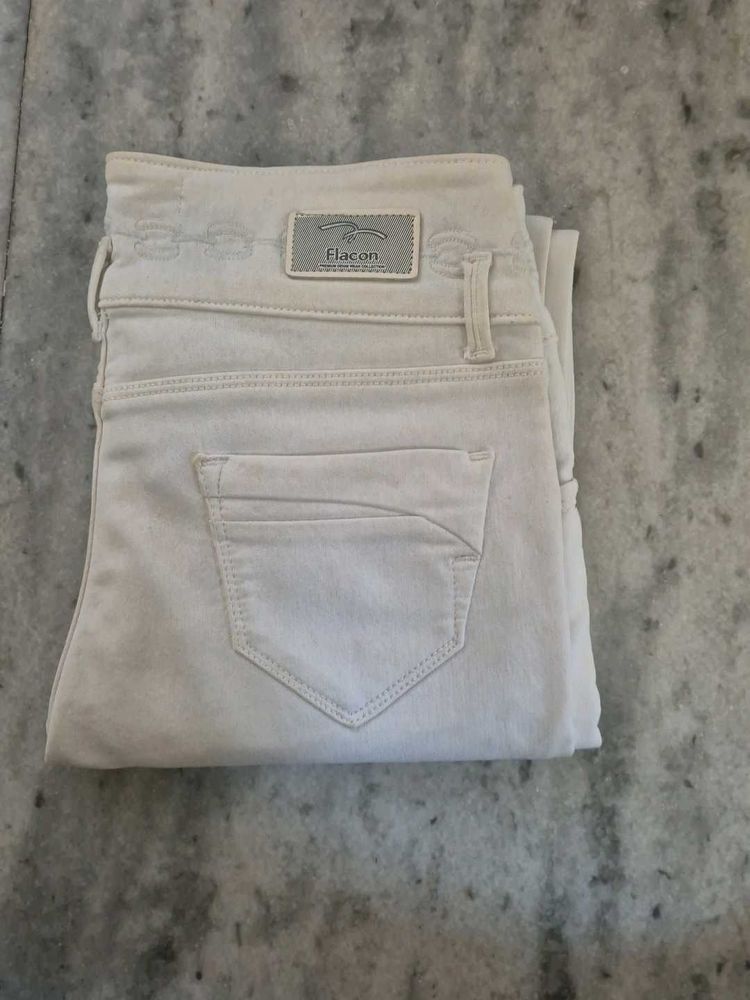 White High Waist Denim