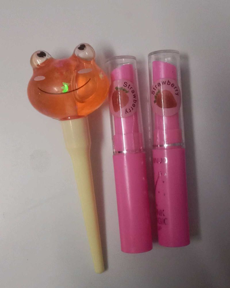 Strawberry Lipbalm and cute lip gloss