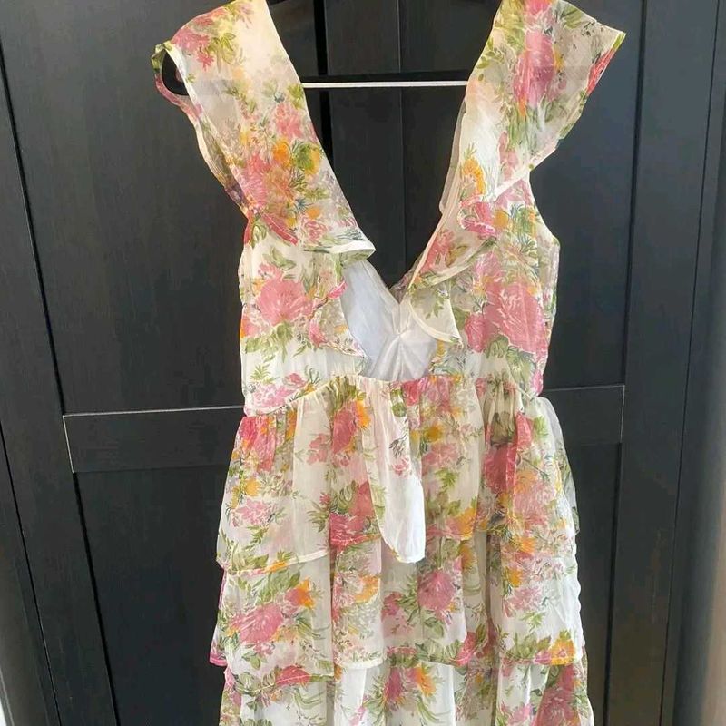 Floral Backless Dress