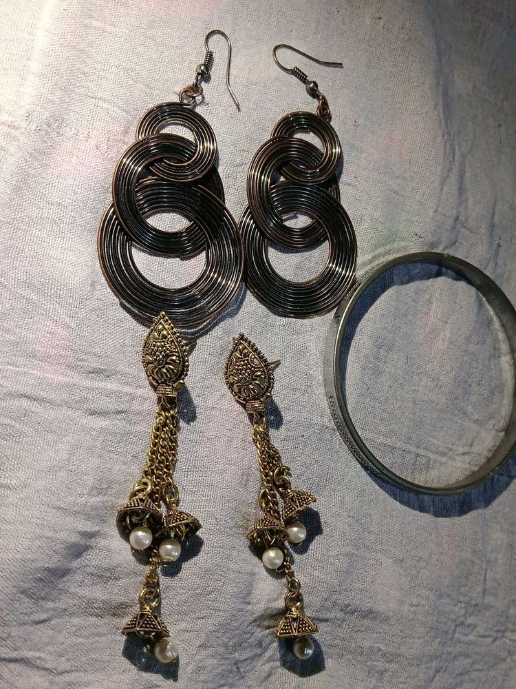Statement Earrings &amp; Bangle
