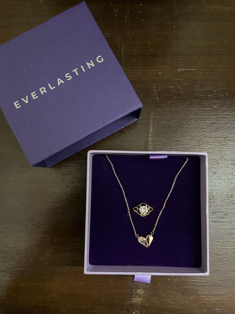 Everlasting Heart Necklace And Ring New