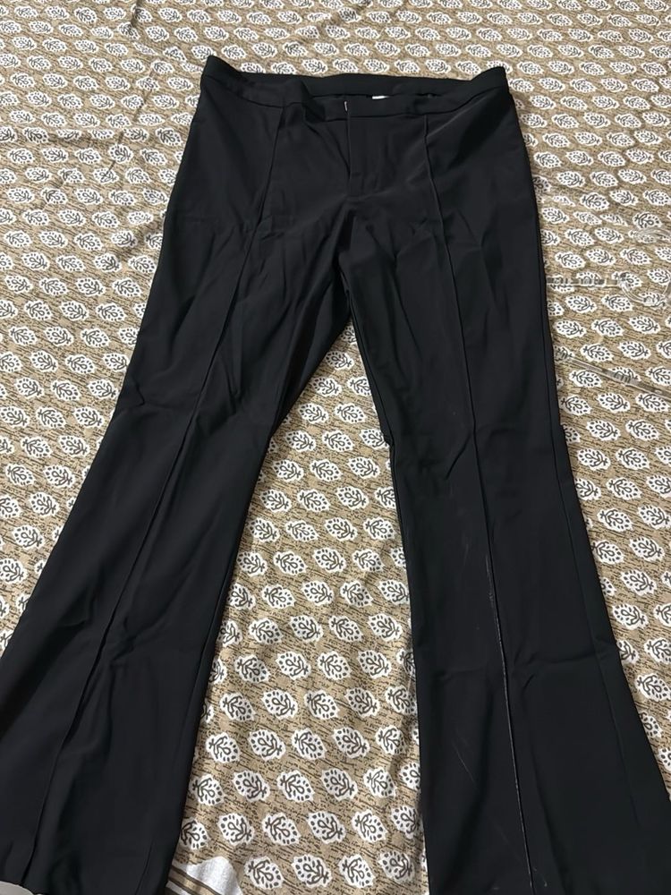 Black Flare Leg Trousers