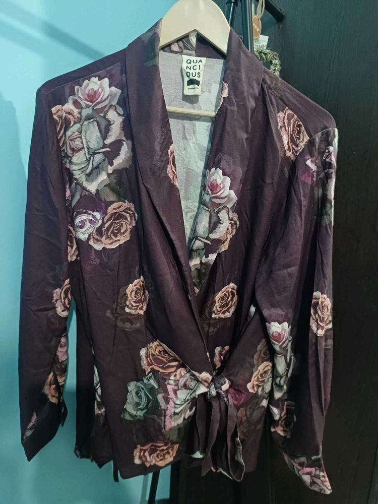 Floral Print Single Breasted Blazer