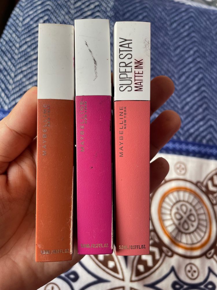 Maybelline Superstay Matte Ink Set Of 3-Fighter, Artist,self Starter