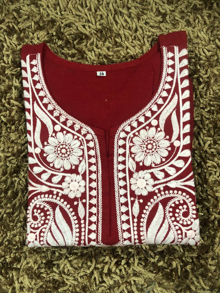 Pure Cotton Lucknowi Kurti