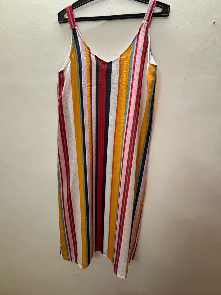 Striped Sleeveless Slip Dress