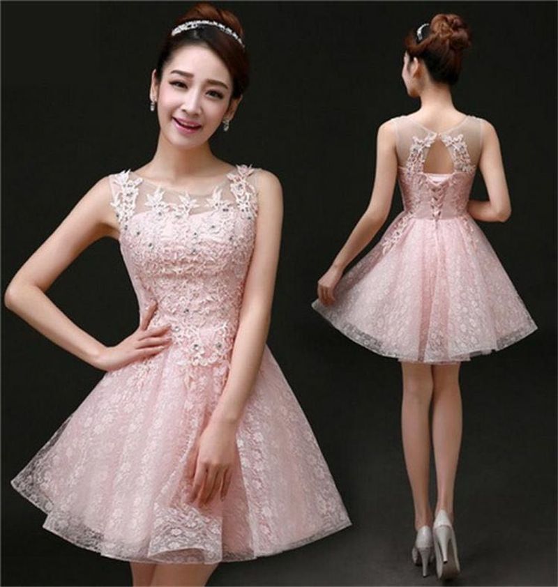 Pink Lace Party Dress