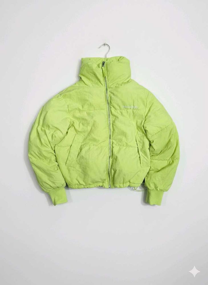 BERSHKA Lime Green Puffer Jacket