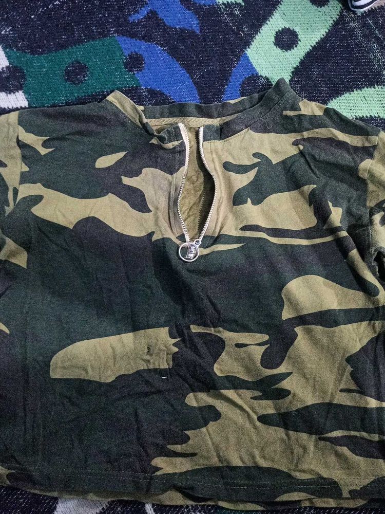 Camo Print Top