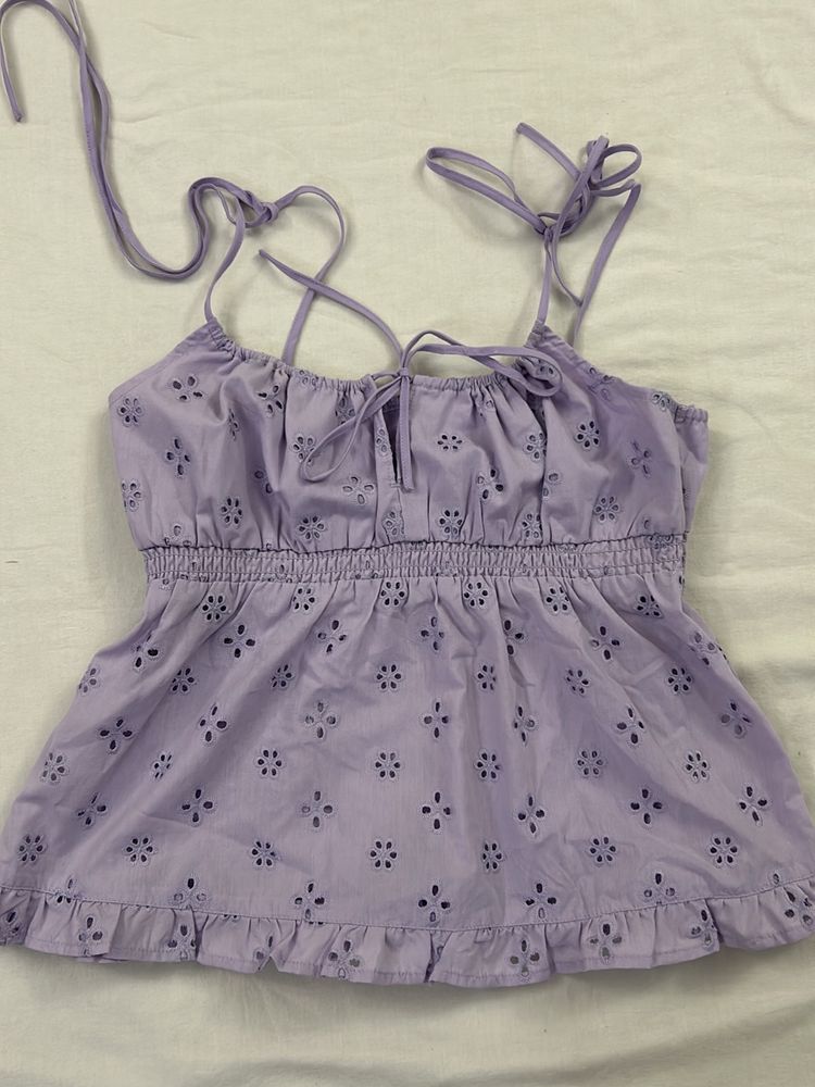 H&amp;M Lavender detailed strappy top