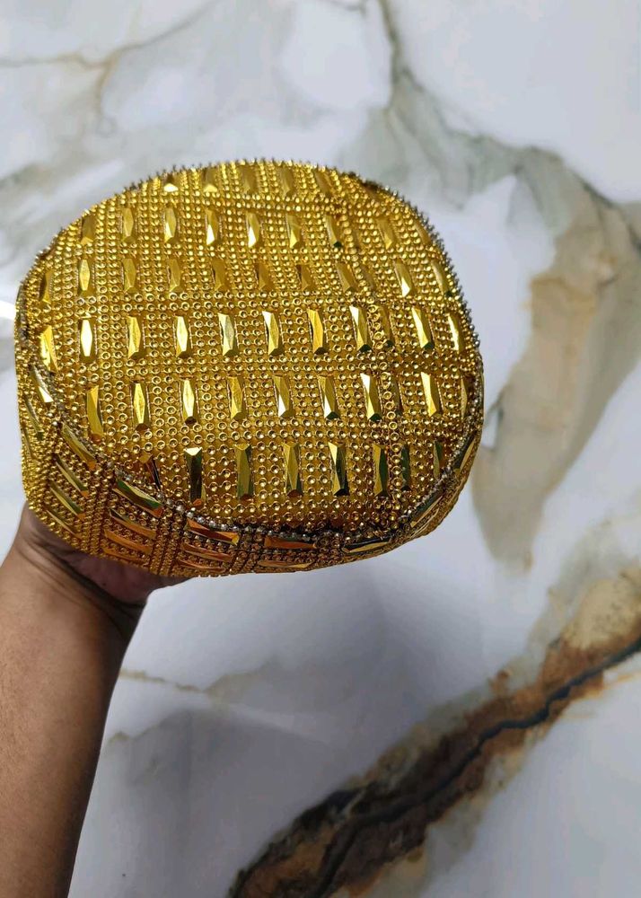 Gold Beaded Topi For Kids