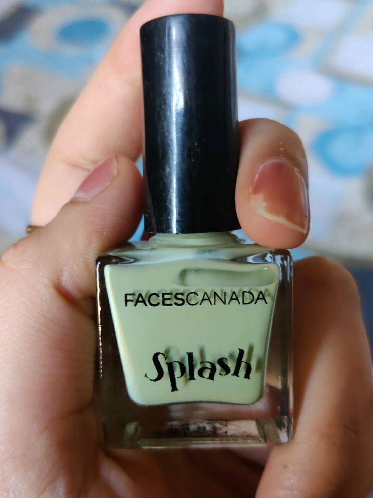 Faces Canada Splash Nail Paint Light Pastel Green Color Non Used Nail Paint