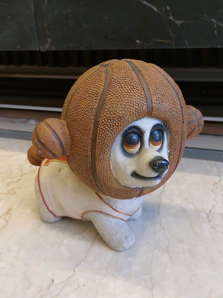 Dog Basketball Sculpture Decor Piece