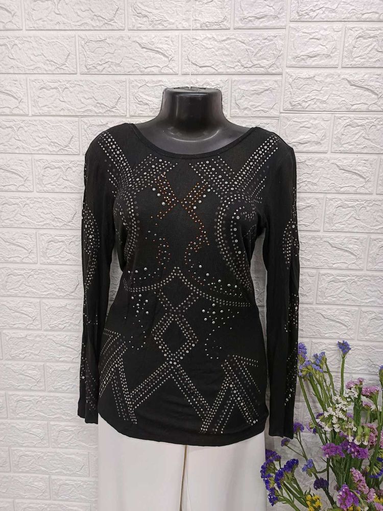 Embellished Black Top