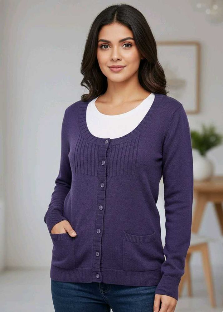 Imported Elegant Purple Cardigan