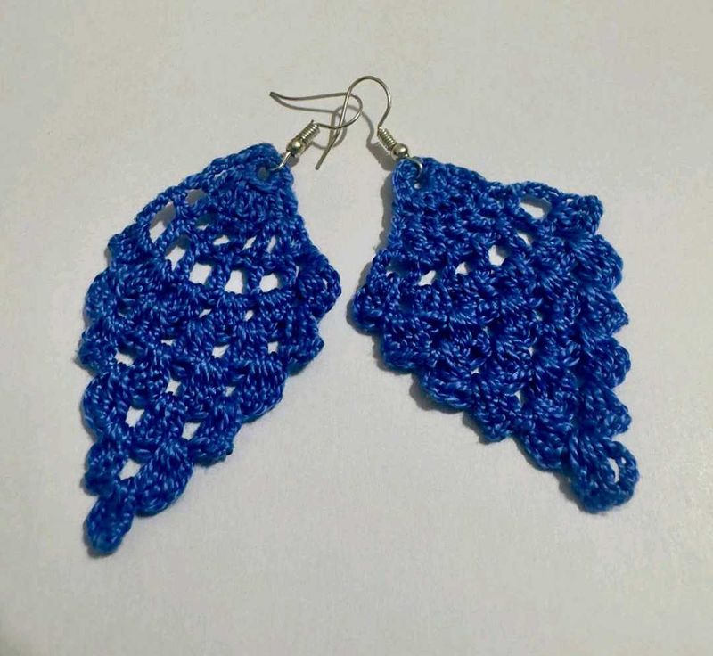 Blue Crochet Earrings