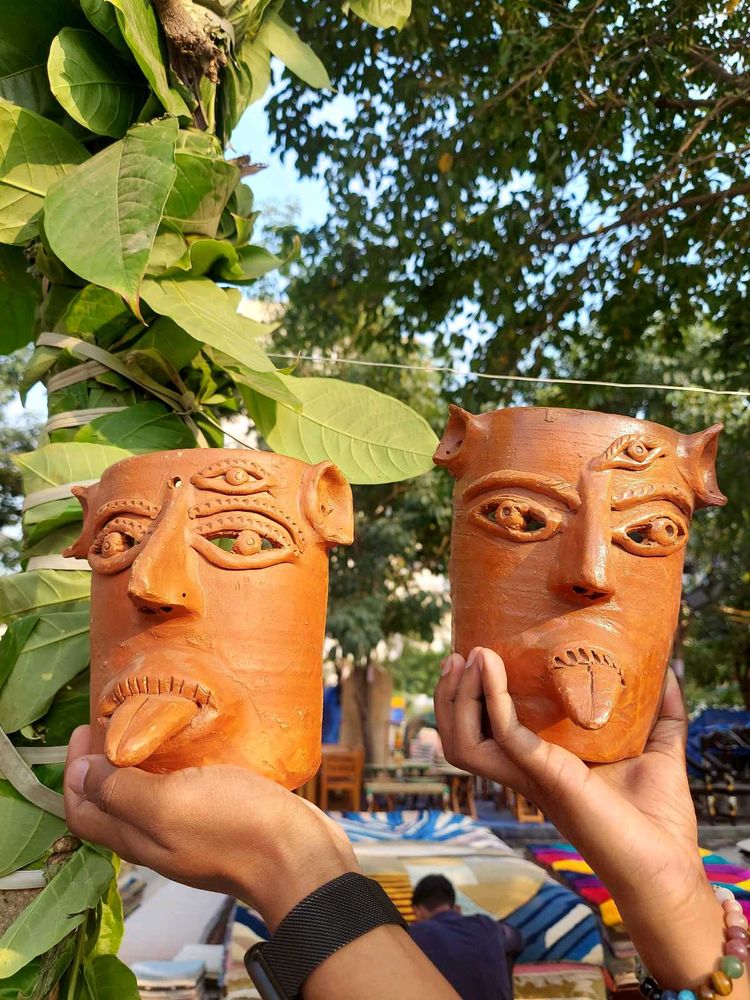 Unique Clay Face Pots