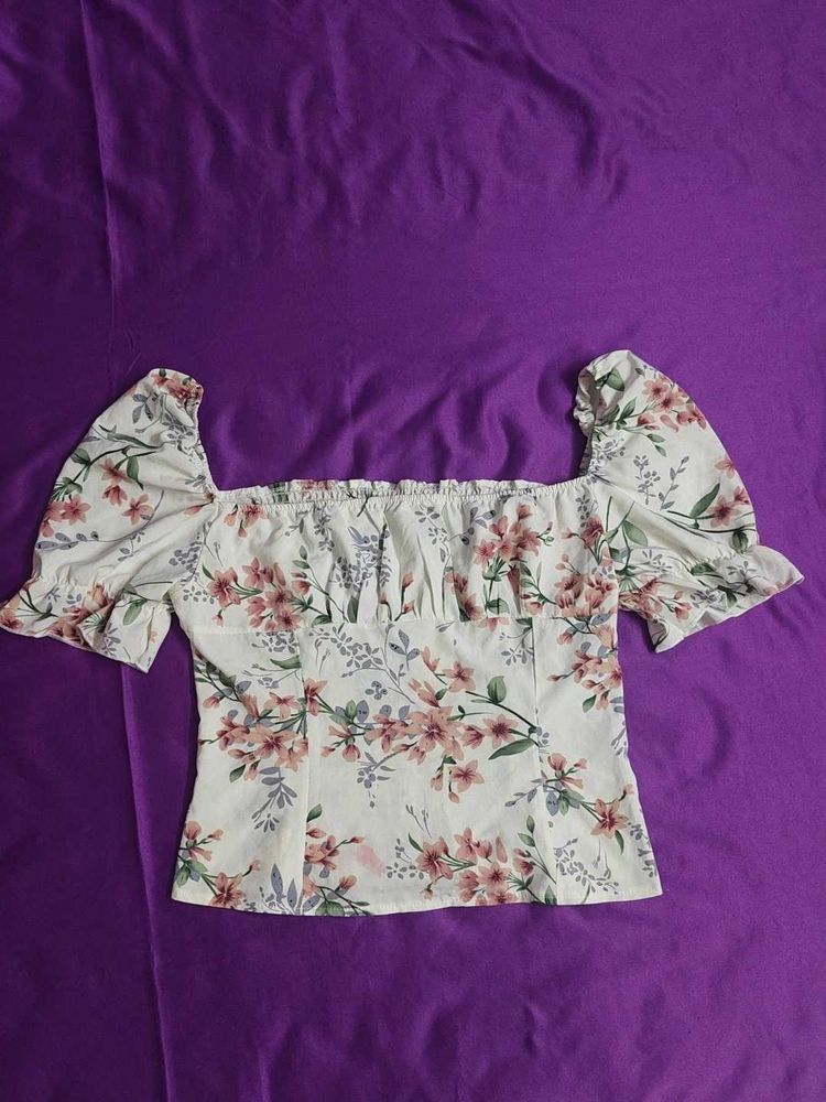 Floral Print Off-Shoulder Top