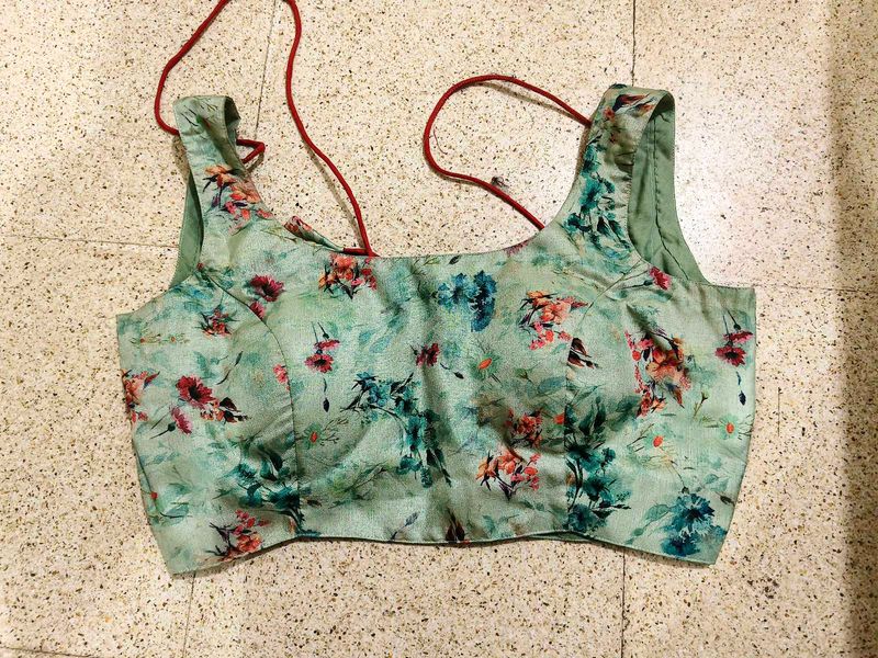 Pink Floral Stitched Padded Blouse