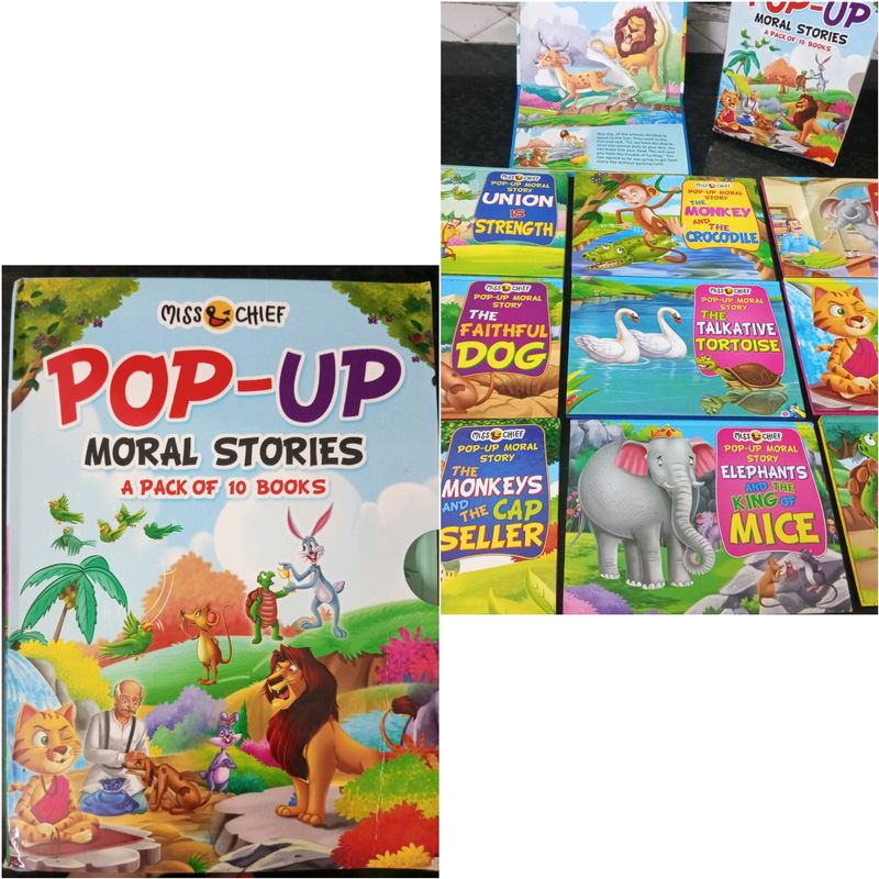 📚10 Books 3D Miss And Chief Moral Stories Pop Up 3d Books