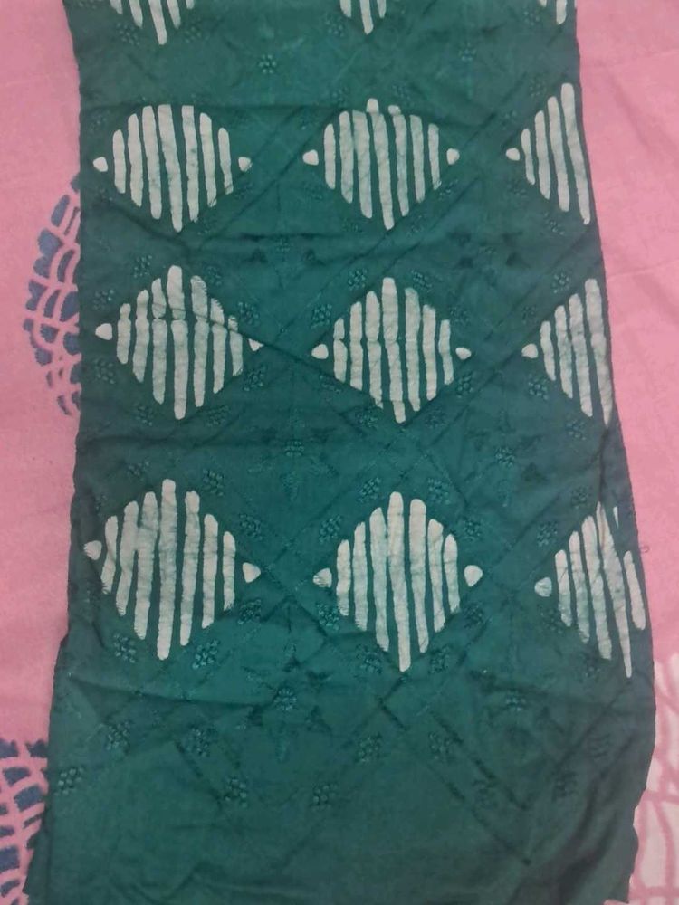 3 Pcs Cotton Dress Material With Chiffon Dupatta