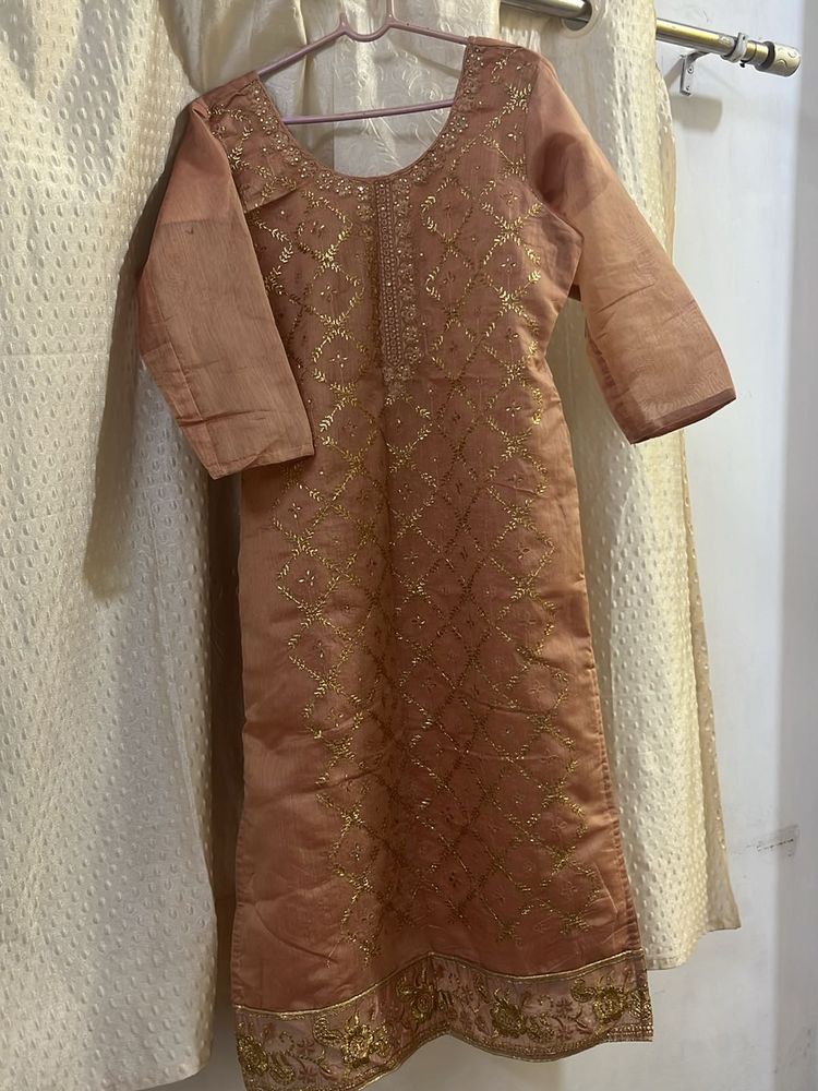 🤎Embroidered Kurti Set 3 Piece 🤎