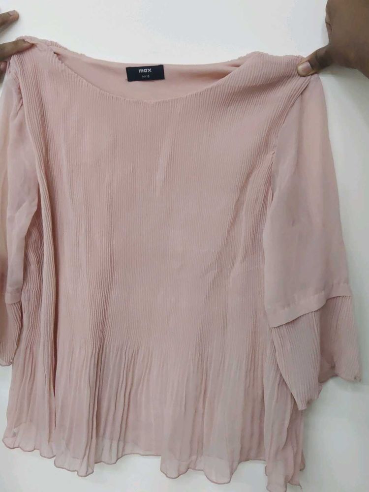 Elegant Pink Pleated Top