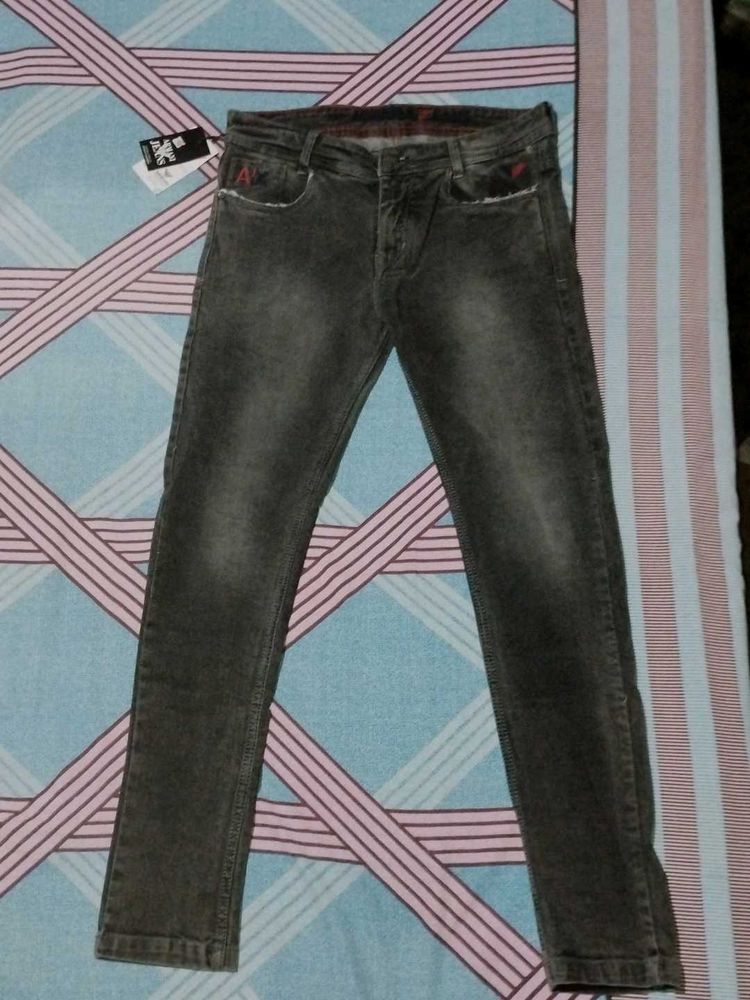 Stylish Gray Denim Jeans