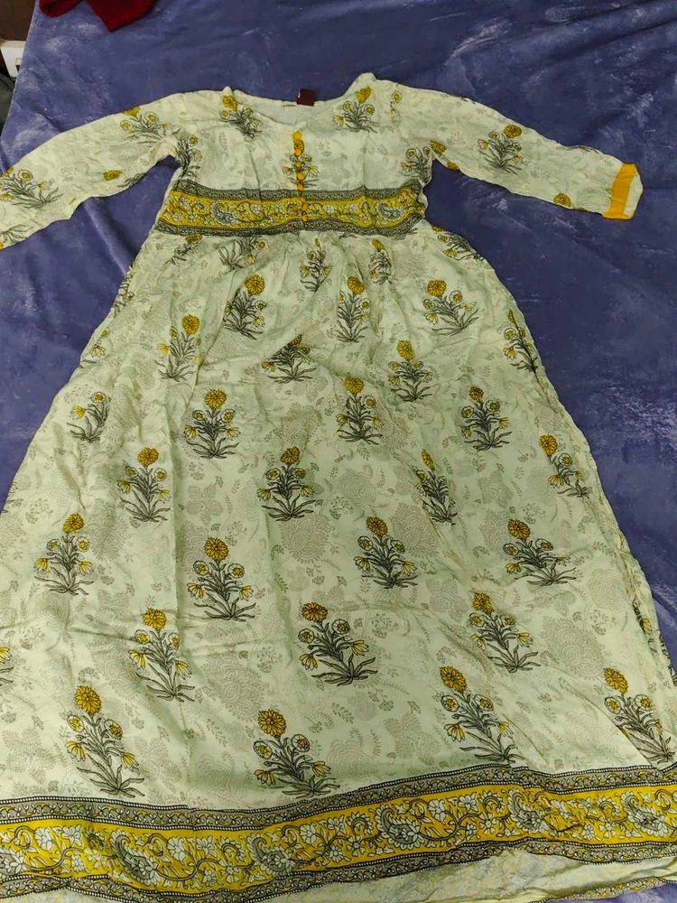 Floral Print Anarkali Kurta