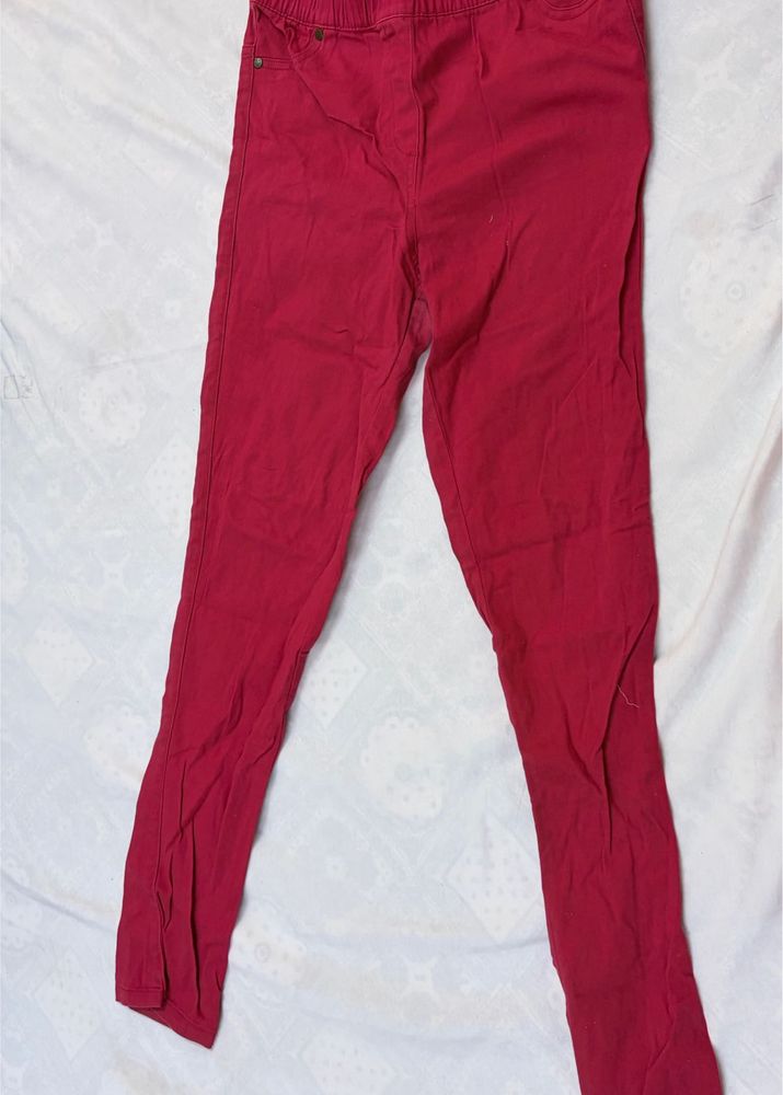 Red Casual Pants