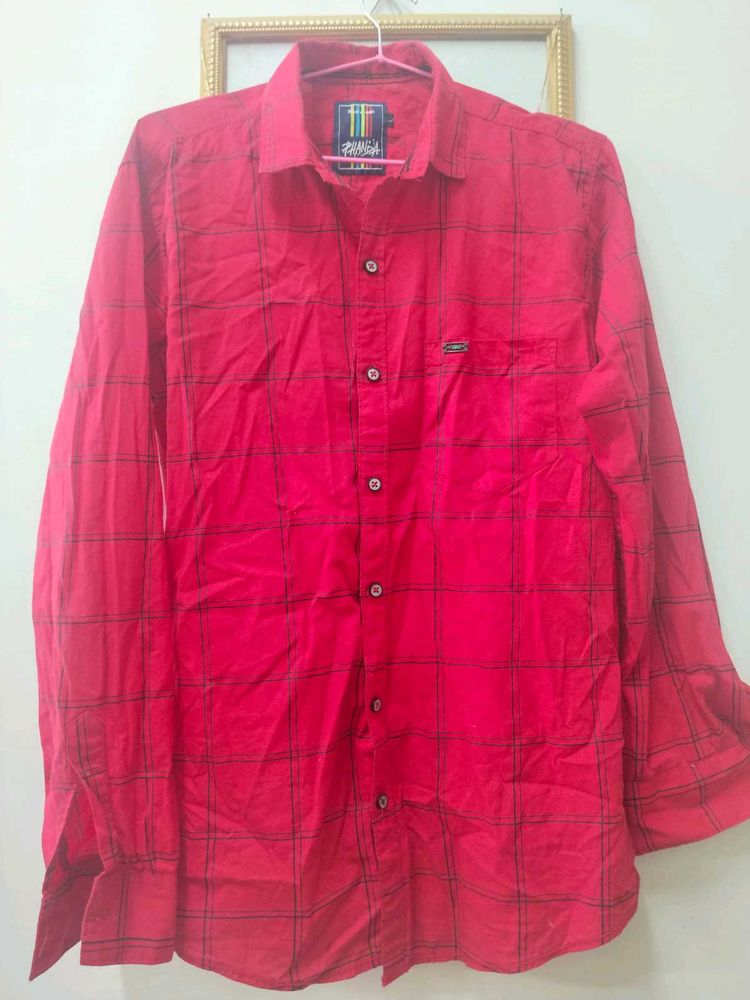 Red Checkered Casual Shirt