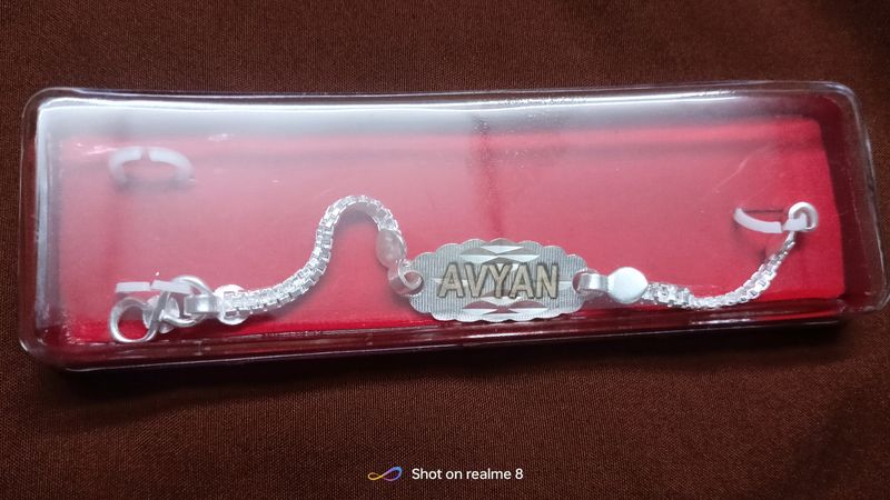 Silver Beby Brackets Name Wali