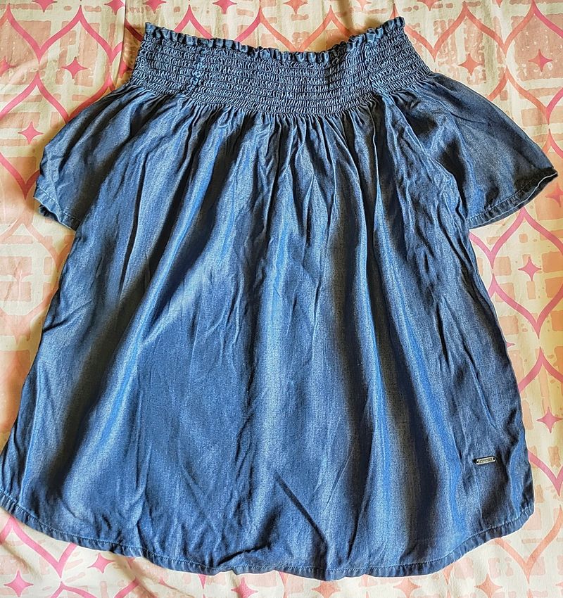 Lee Cooper Off Shoulder Top Navy Blue Colour