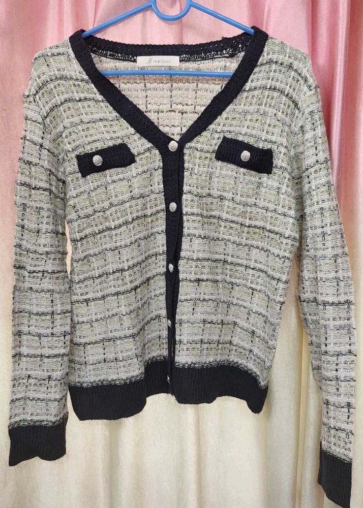 Elegant Tweed Cardigan