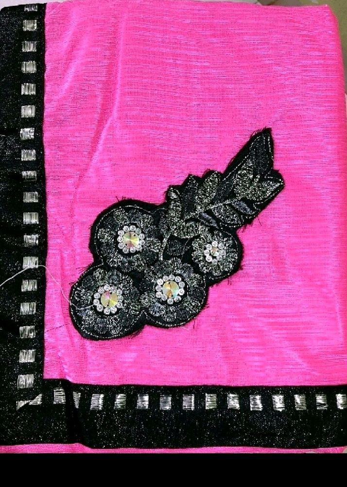 💓🌸New Beautiful Pink Saree🌸💓