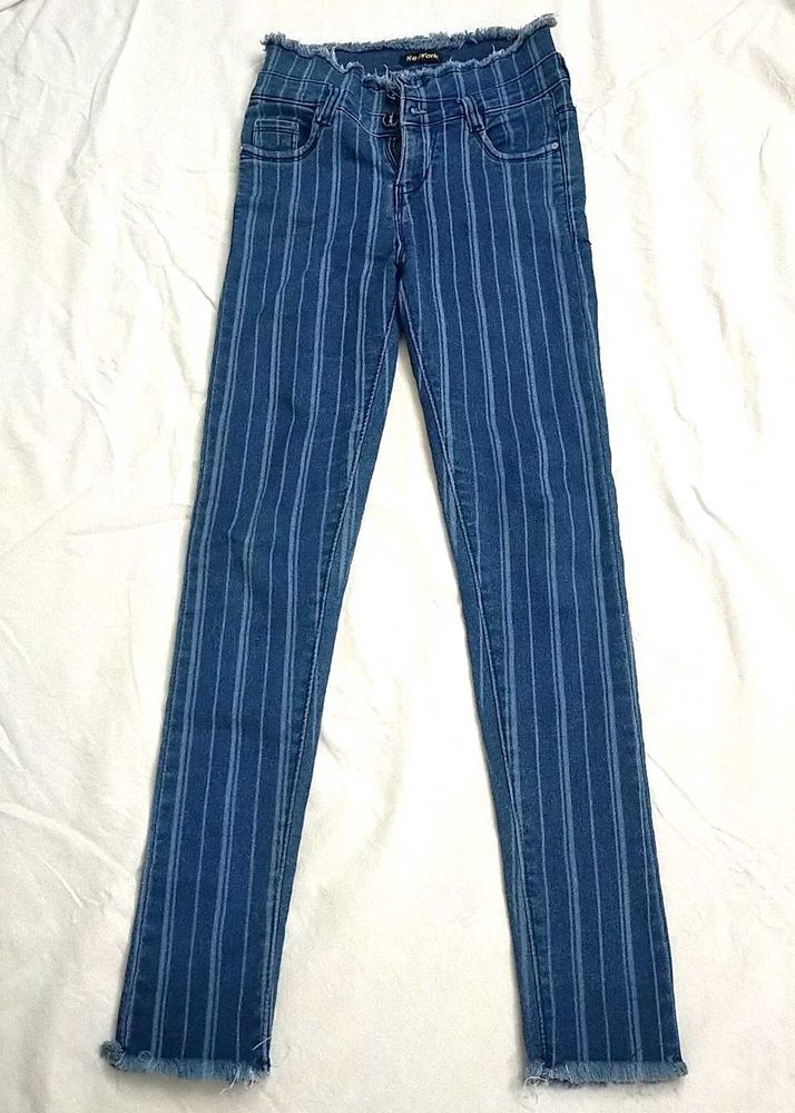 Striped Denim Jeans
